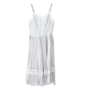 Vintage 70s Gunne Sax White Floral Dress & Cardigan Sz 14